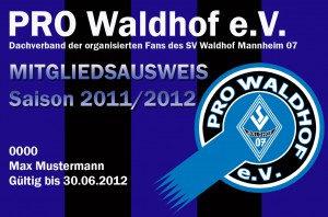 PRO Waldhof Mitgliederausweise in der Fan-Anlaufstelle abholbereit / SupportersCards 2011/2012 zu erwerben