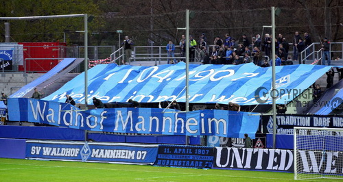 Waldhof-Fans feiern 105. Vereinsgeburtstag in Frankfurt