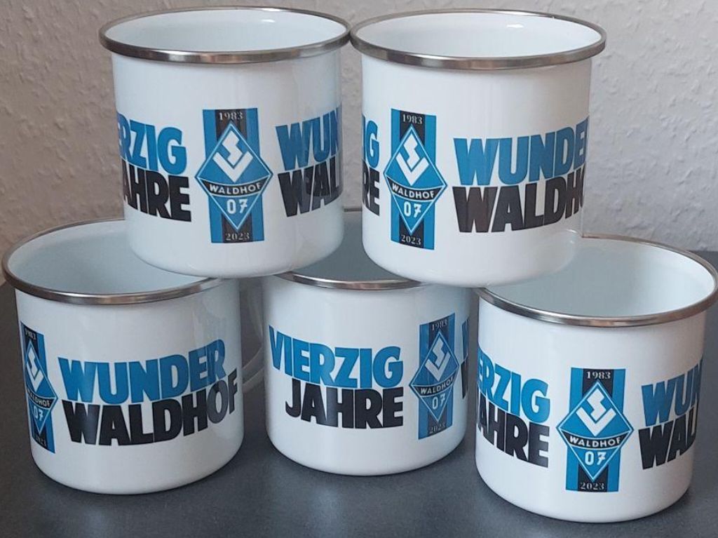 Emailletasse 40 Jahre Wunder Waldhof